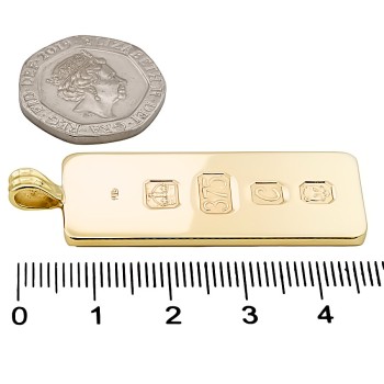 9ct Gold  Vintage London 1977 Ingot Pendant
